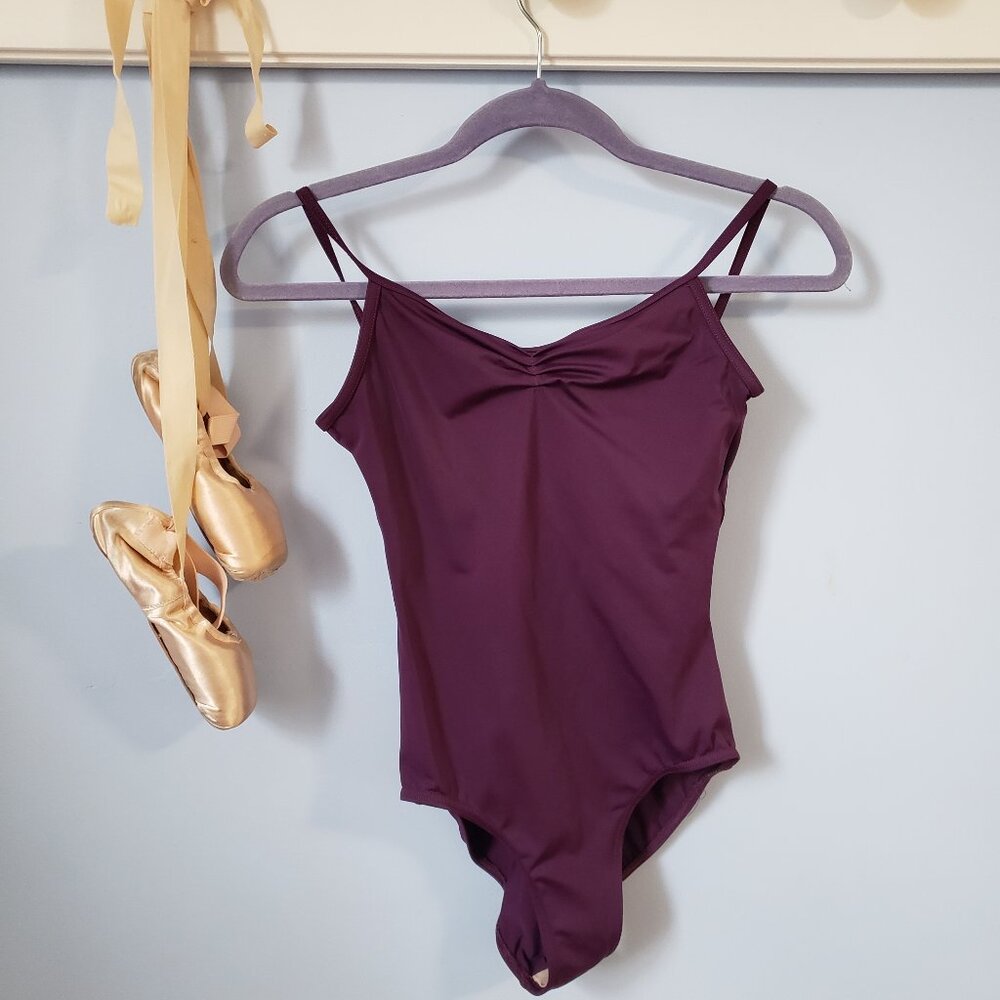Balera Low Back Camisole Leotard with Pinch-Front Neckline